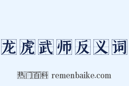 龙虎武师反义词是什么意思的图片